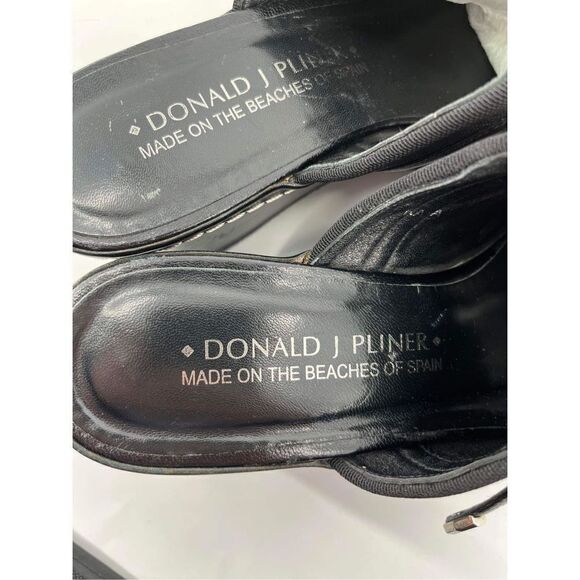 DONALD J PLINER RANAS 4 Black Textile Platform Wedge Mules Slides size 7.5 - Picture 8 of 10